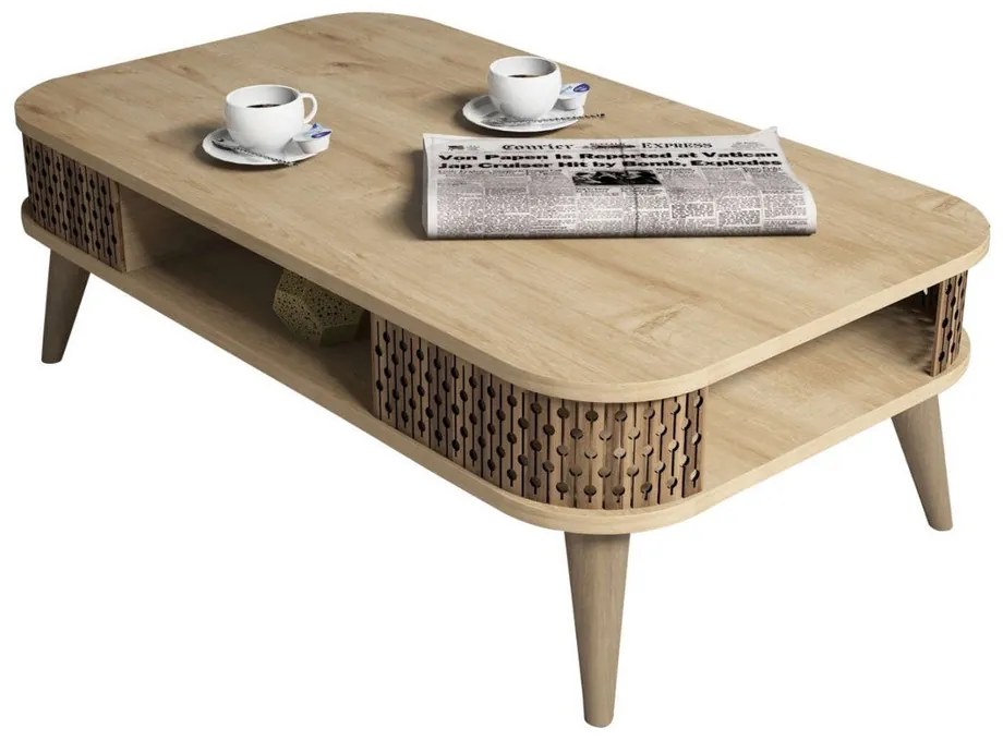 Τραπέζι Σαλονιού HM9501.01 105x60x34,6cm Natural-Oak Μελαμίνη