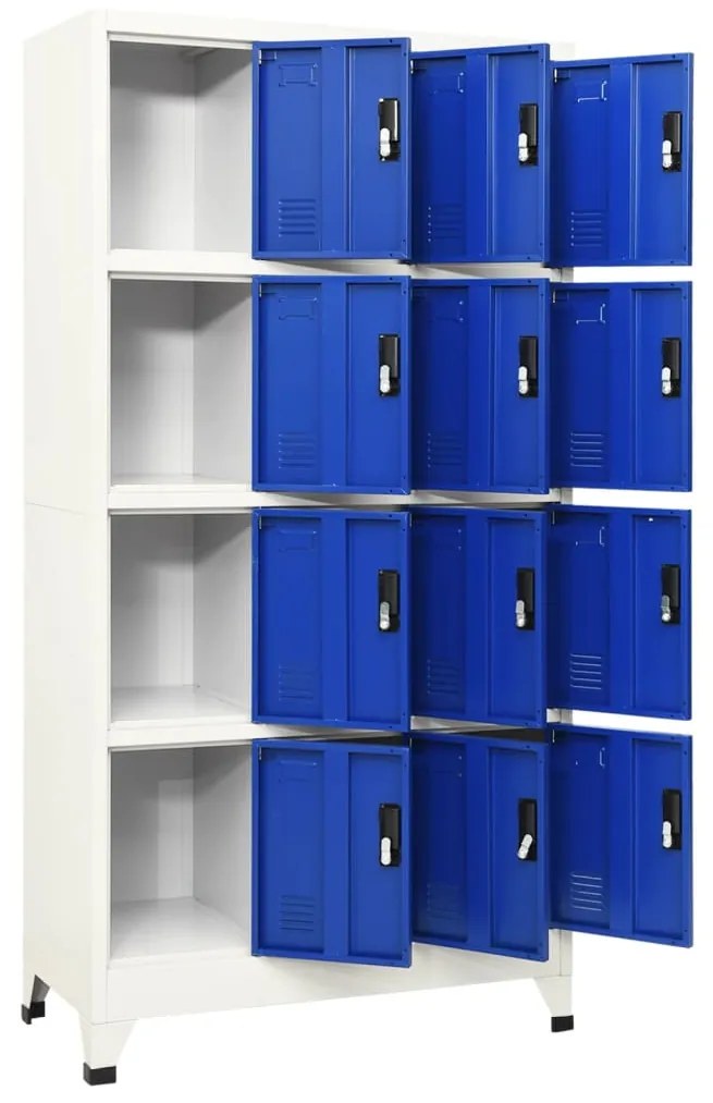 vidaXL Φοριαμός Γκρι και Μπλε 90 x 45 x 180 εκ. Ατσάλινος