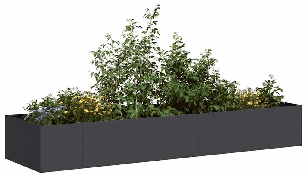 Ζαρντινιέρα Μαύρη 280x80x40 εκ. από Χάλυβα