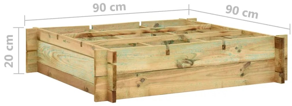 vidaXL Ζαρντινιέρα Υπερυψωμένη 90 x 90 x 20 εκ. από Εμποτισμένο Ξύλο