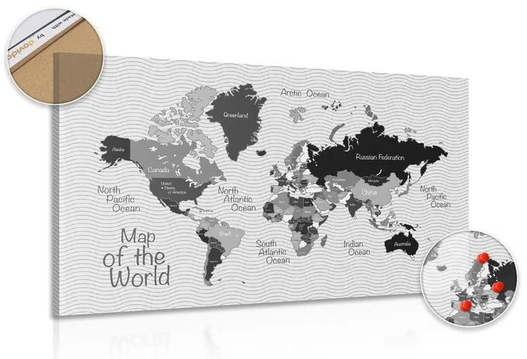 Εικόνα σε έναν κομψό ασπρόμαυρο χάρτη από φελλό - 120x80  color mix