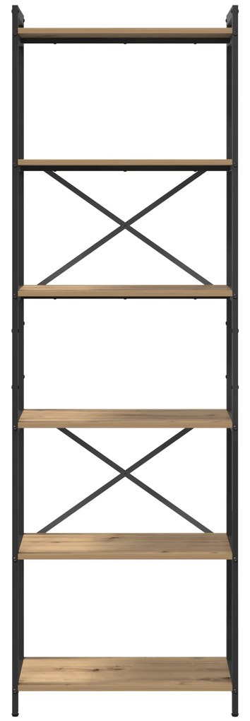 vidaXL Βιβλιοθήκη artisan δρυς 60 x 30 x 188 εκ Επεξεργασμένο ξύλο