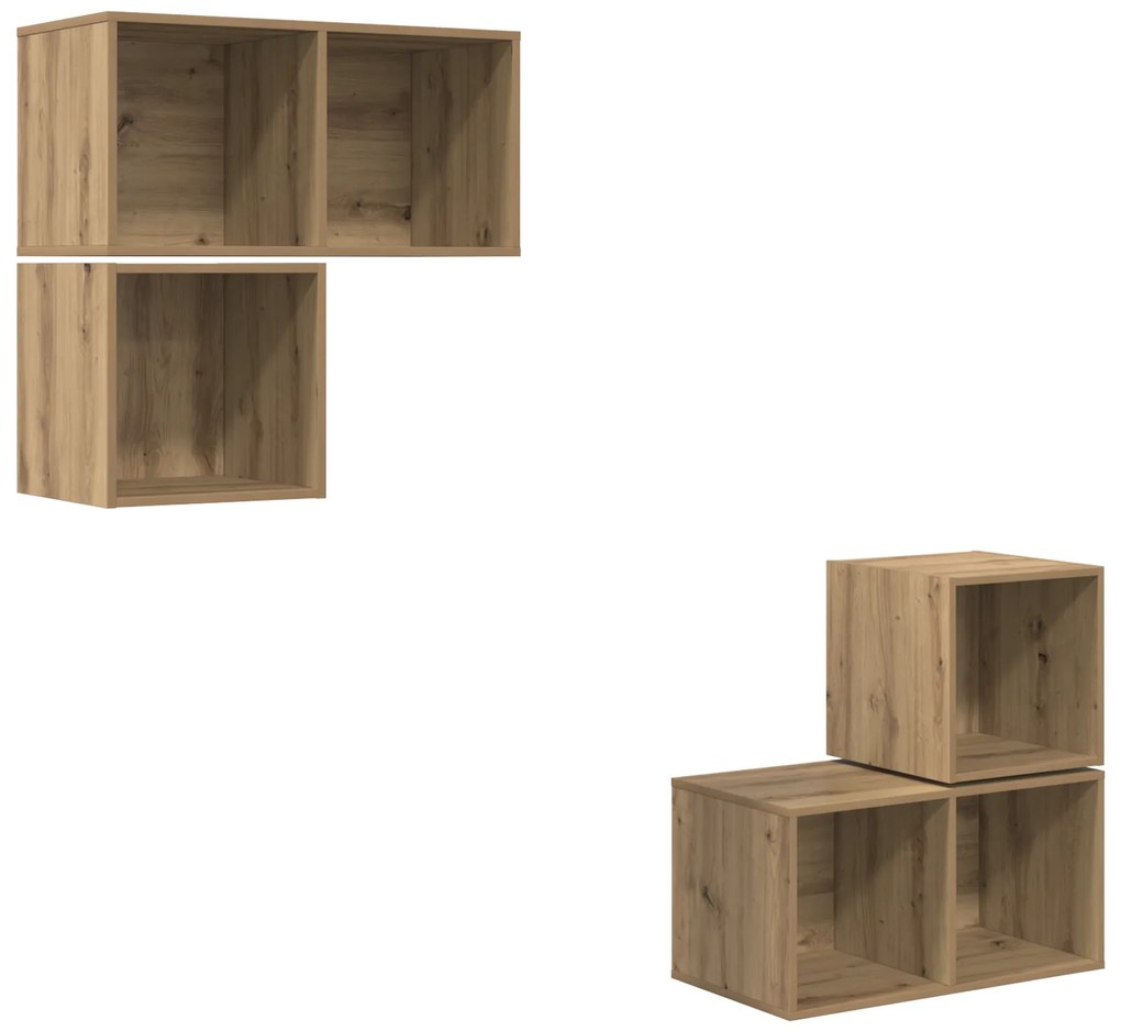 vidaXL 4 pcs artisan δρυς 37 x 37 x 72 εκ Επεξεργασμένο ξύλο