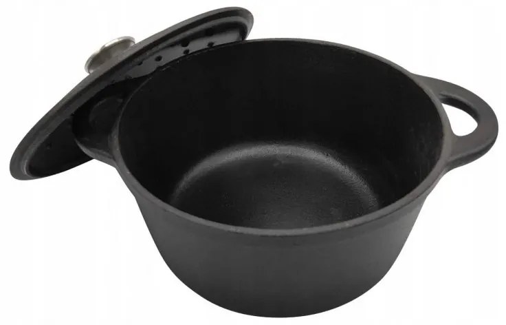 Kinghoff KH 1523 χυτοσιδηρή κατσαρόλα, 22 cm, 2.4 λίτρα, επαγωγική, Μαύρο
