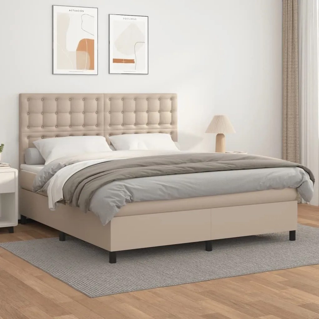 ΚΡΕΒΑΤΙ BOXSPRING ΜΕ ΣΤΡΩΜΑ ΚΑΠΟΥΤΣΙΝΟ 160X200ΕΚ.ΑΠΟ ΣΥΝΘ.ΔΕΡΜΑ 3142856