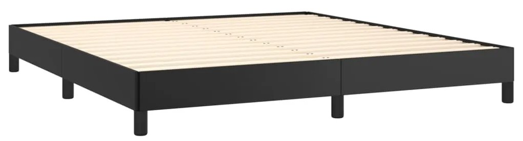 vidaXL Κρεβάτι Boxspring με Στρώμα Μαύρο 180x200εκ.από Συνθετικό Δέρμα