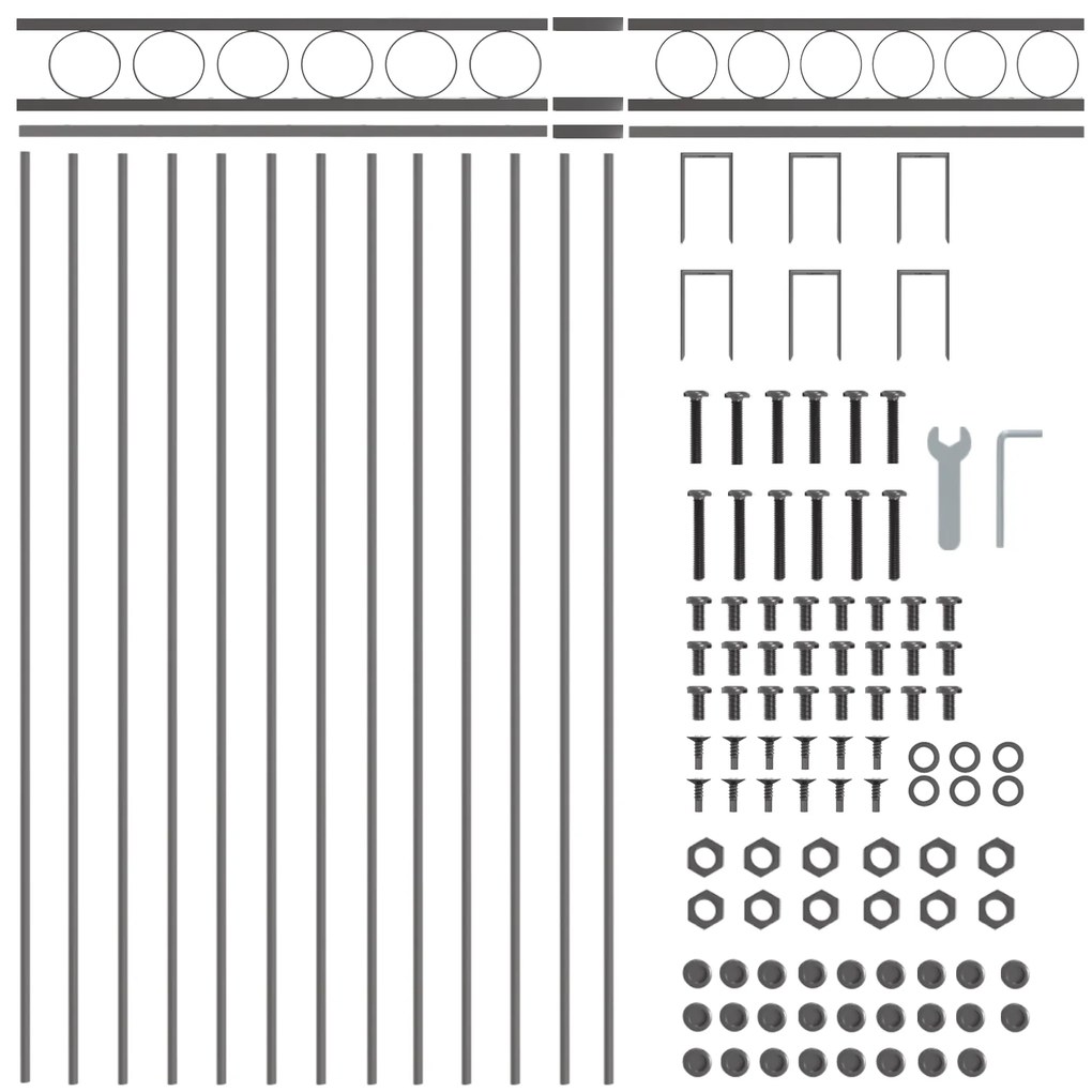 vidaXL Πάνελ φράχτη Γκρίζο 1,7x1,2 μ Μέταλλο