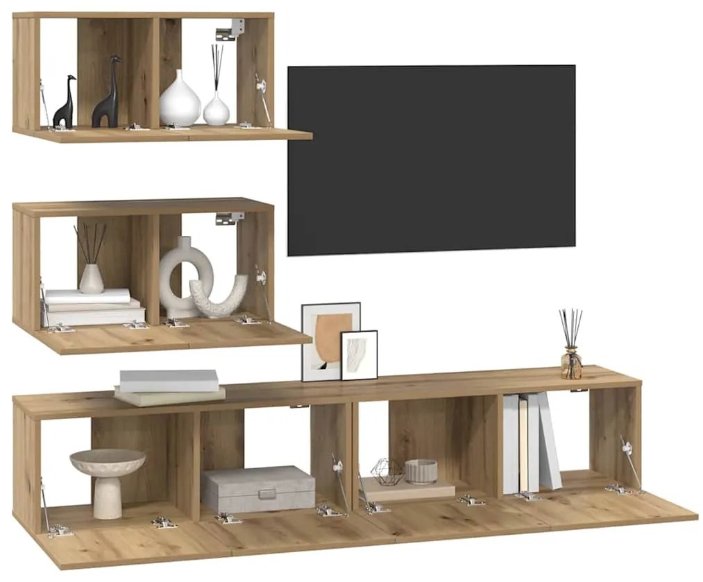 vidaXL Σετ επίπλου τηλεόρασης 4 pcs artisan δρυς 80 x 30 x 30 εκ