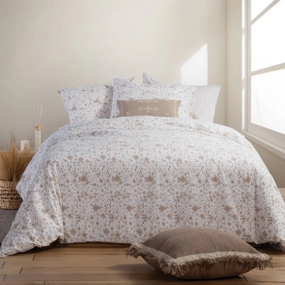 Σεντόνια Valia Με Λάστιχο (Σετ 4τμχ) Beige Nef-Nef King Size 180x235cm 100% Cotton