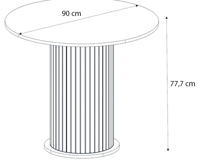 ΤΡΑΠΕΖΙ BOHEMA MEGAPAP ΧΡΩΜΑ IVORY - SEPET OAK Ø90X77,7ΕΚ.