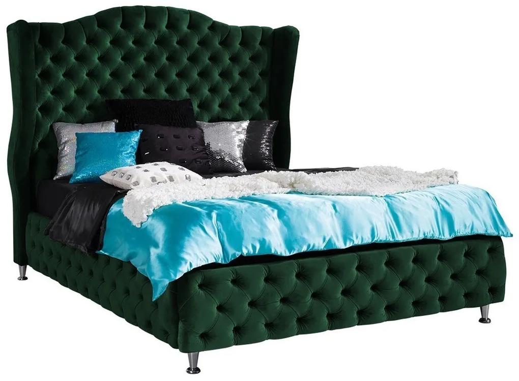 Κρεβάτι Florence 102, Διπλό, Πράσινο, 160x200, Ταπισερί, 187x222x162cm, 106 kg | Epipla1.gr