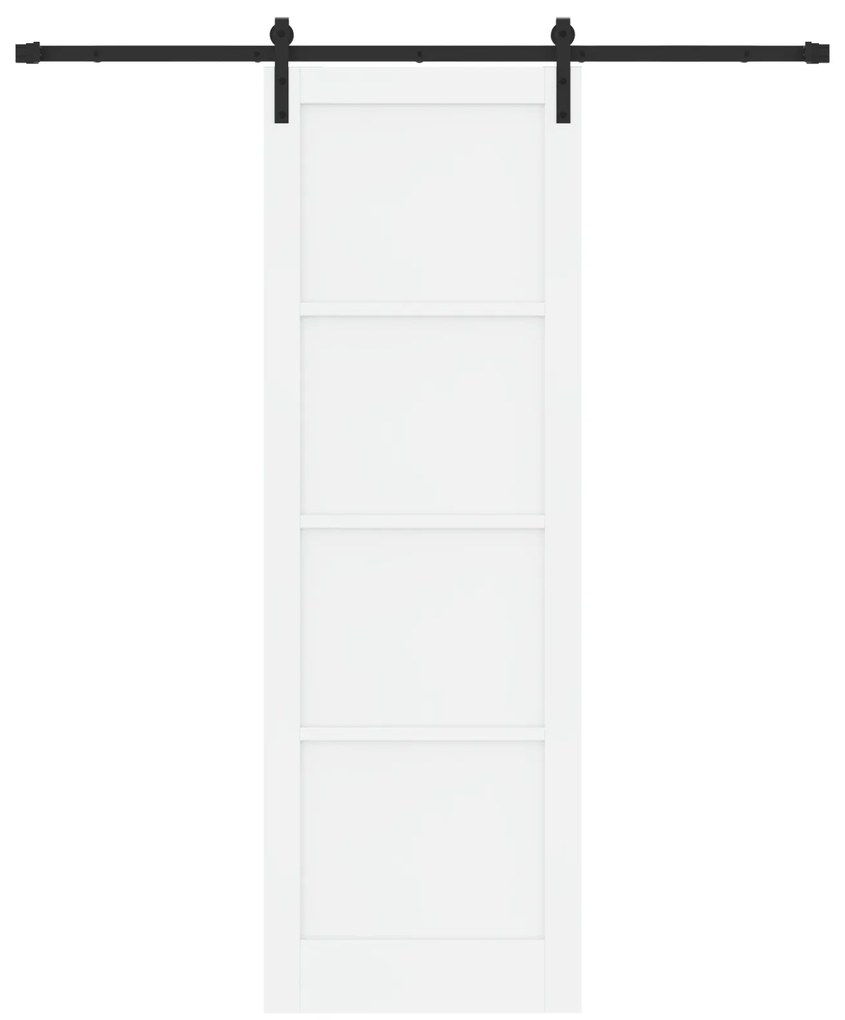 vidaXL Συρόμενη Πόρτα  με Σετ Υλικών Λευκό 78x232 εκ Solid Wood Пεύκου