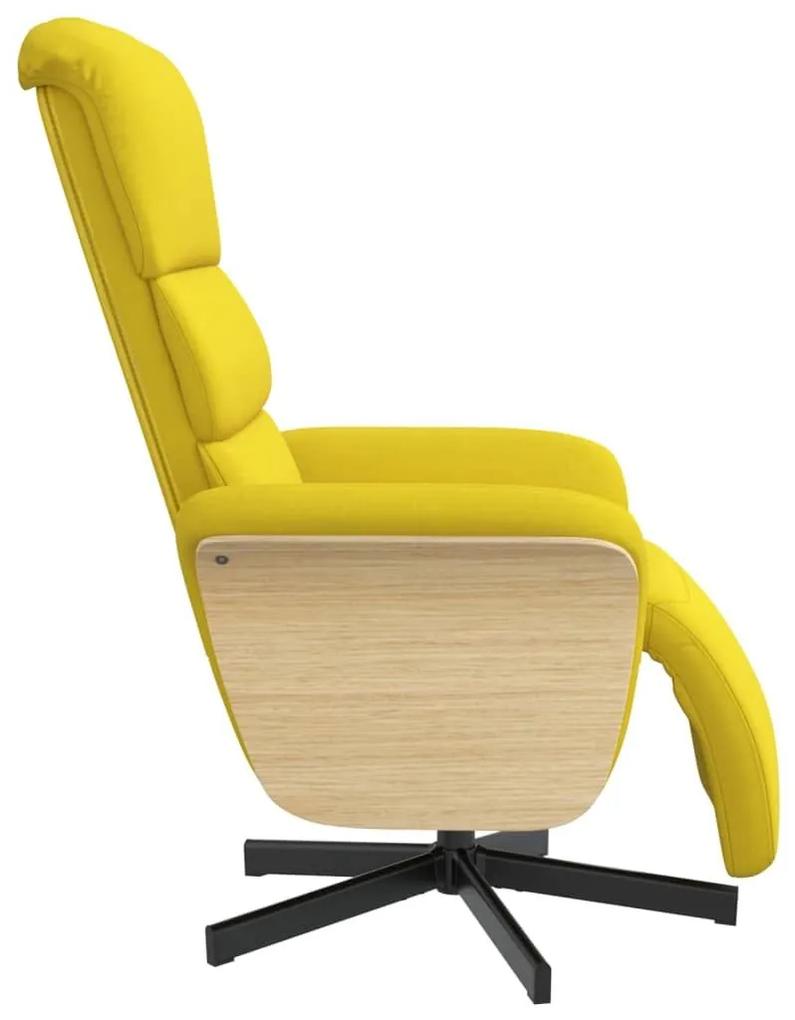Πολυθρόνα Ανακλινόμενη με Υποπόδιο Ανοιχτό Κίτρινο Υφασμάτινη - Κίτρινο
