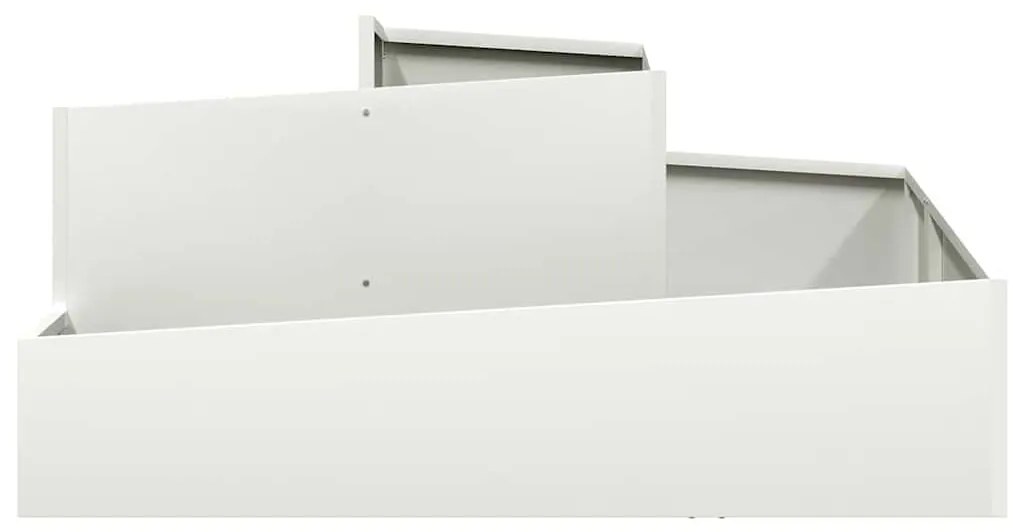 vidaXL Γλάστρα Κήπου Λευκό 100 x 100 x 50 cm Ατσάλι