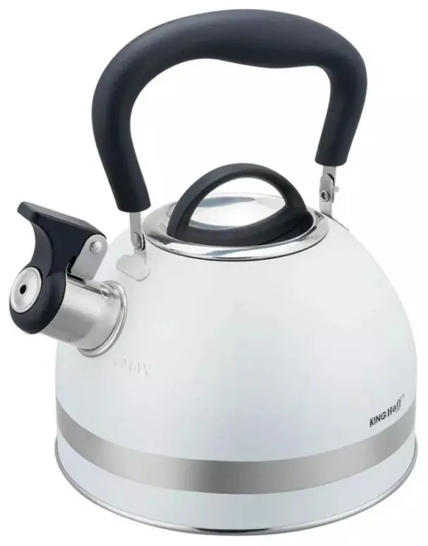 Τσαγιέρα με σφυρίχτρα Kinghoff KH 1852, 1.8l, Επαγωγή, Θερμομονωμένη λαβή, Λευκό