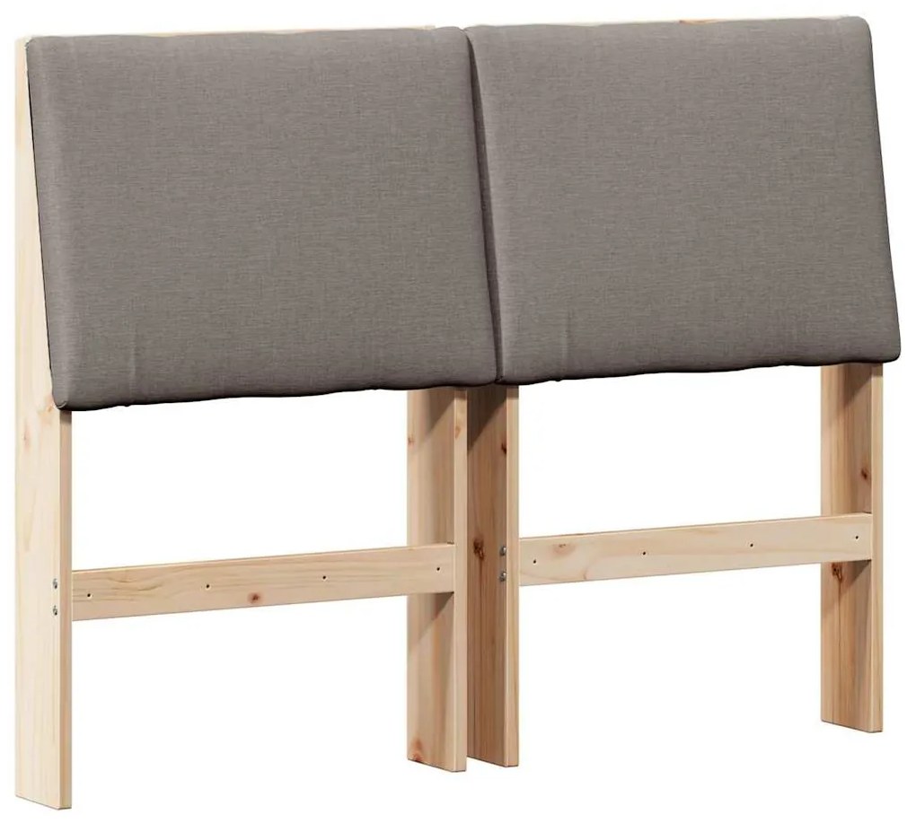 vidaXL Ταπετσαρισμένο κεφαλάρι Taupe 120 cm Στερεά ξυλεία πεύκου