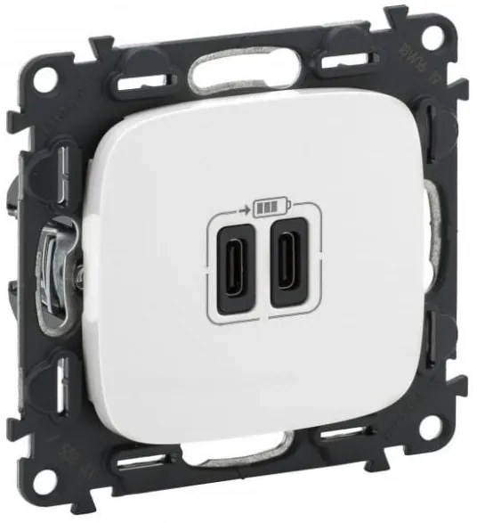 Πρίζα Φόρτισης 2xUSB C 3000MA Λευκό Valena Allure 755345 Legrand-755345-Λευκό 755345