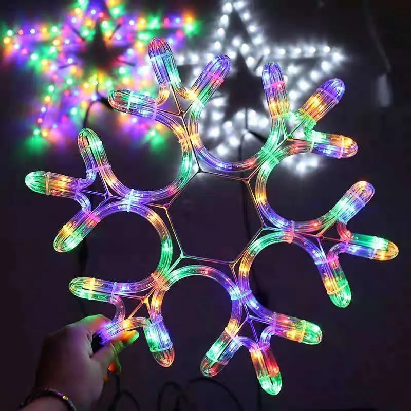 Χιονονιφάδα Led RGB Φως με καλώδιο - Christmas snowflake light LED-082341-191454