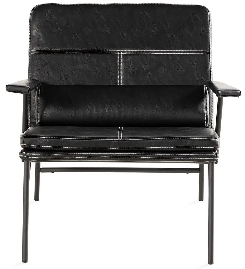 Πολυθρόνα Troy 104, Καφέ, 85x75x76cm, Οικολογικό δέρμα, Πόδια: Μεταλλικά