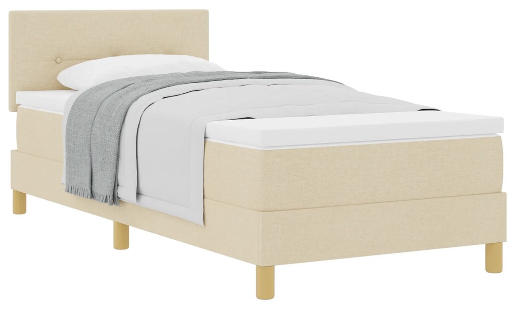 vidaXL Κρεβάτι Box Spring με Στρώμα Κρεμ 80x200 εκ.