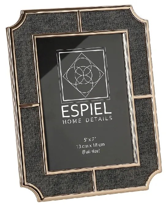 Κορνίζα Μεταλλική Με Γκρι Ύφασμα ESPIEL 13x18εκ. FAM742