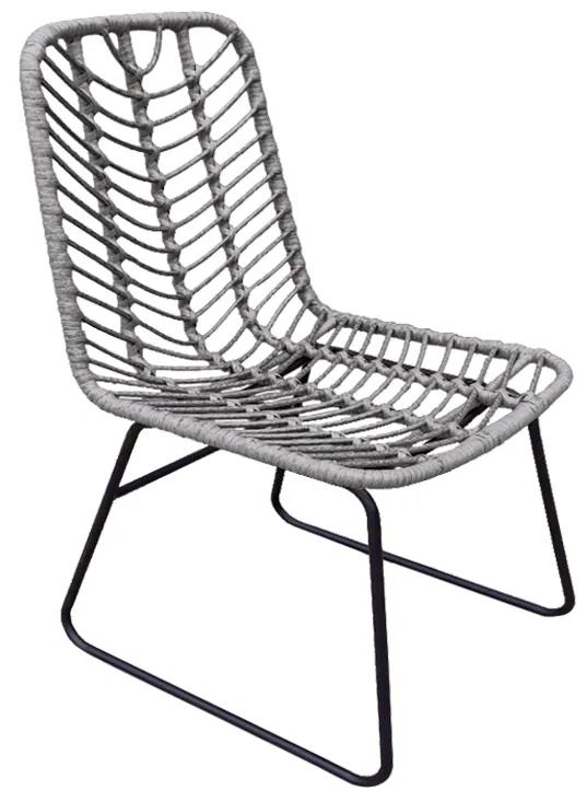 Καρέκλα Κήπου OSASCO Γκρι/Μαύρο Μέταλλο/Rattan 63x47x87cm - 14420015