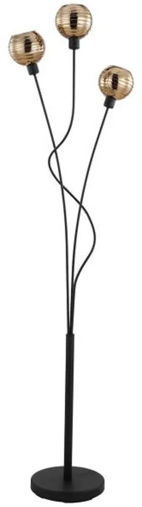 Φωτιστικό Δαπέδου 39694 Creppo E14/3 Black-Gold Eglo Μέταλλο,Γυαλί