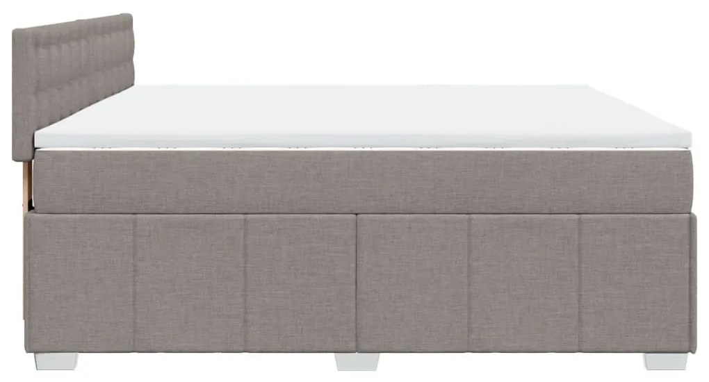 vidaXL Κρεβάτι Boxspring με Στρώμα Taupe 180x200 εκ. Υφασμάτινο