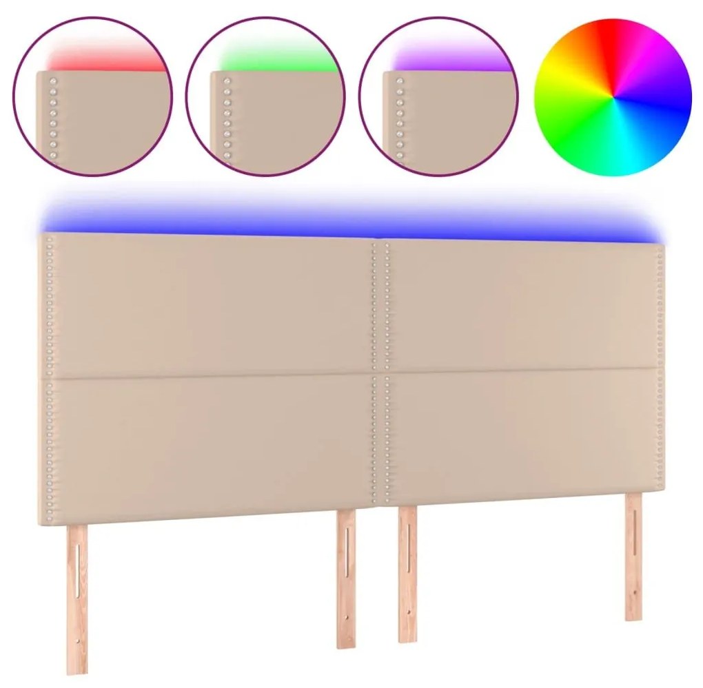 Κεφαλάρι Κρεβατιού LED Καπουτσίνο 160x5x118/128 εκ - Καφέ