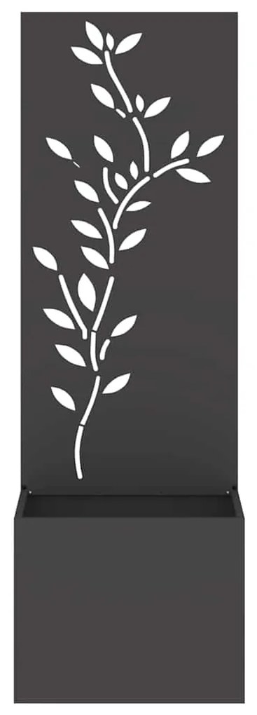 vidaXL Οθόνη Ιδιωτικότητας Κήπου Floral Μαύρο 50 x 140 cm