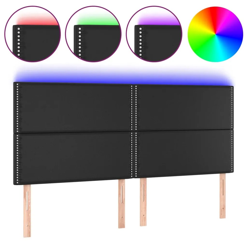 Κεφαλάρι Κρεβατιού LED Μαύρο 180x5x118/128 εκ 3122386