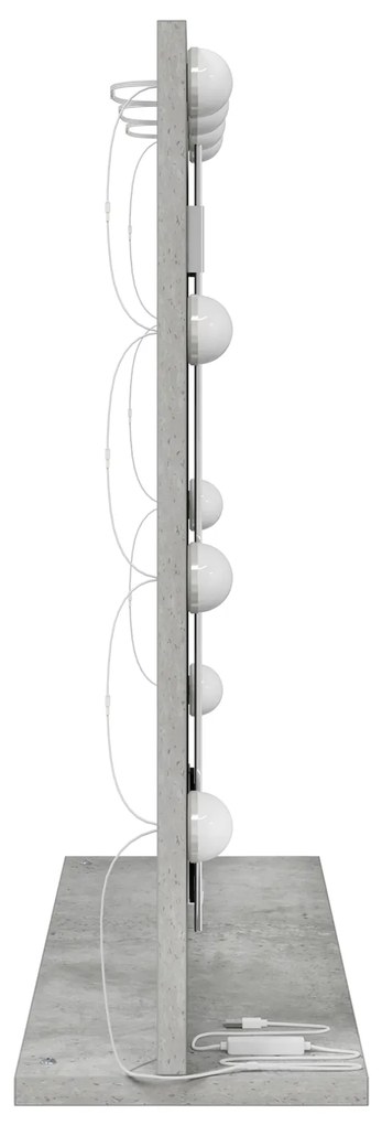 vidaXL Καθρέφτης Vanity με LED Φώτα Γκρι Σκυρόδεμα 60x55x18 εκ.