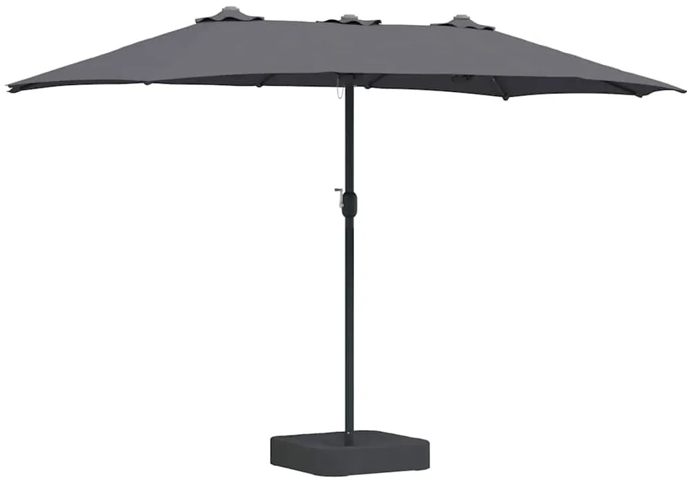 vidaXL Ομπρέλα Κήπου Ανθρακί 385 x 209 x 244 εκατοστά ύφασμα
