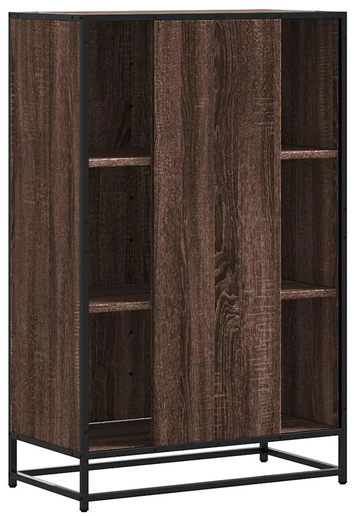 Highboard καφέ δρυς Κατασκευασμένο ξύλο και μέταλλο - Καφέ