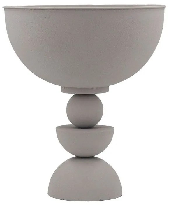 Διακοσμητικό Μπωλ Με Πόδι Up Down 032129 31x31x36cm Light Grey Μέταλλο