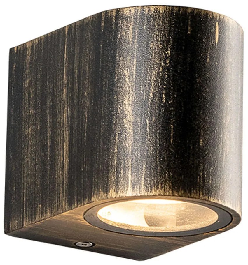 Φωτιστικό Τοίχου - Απλίκα LG2201GU10GB 6,8x8,1cm 1xGU10 35W IP65 Black-Gold Aca Aluminium, Glass