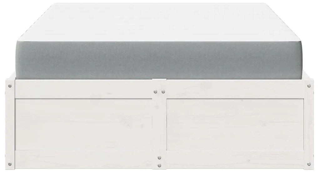 vidaXL Κρεβάτι με Στρώμα Λευκό 120x190 εκ Μασίφ Ξύλο Πεύκου