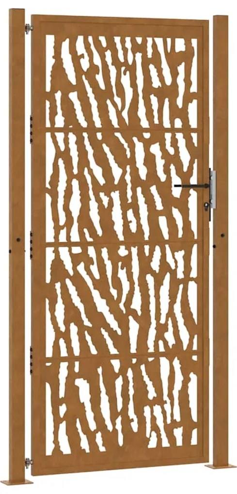 vidaXL Πύλη κήπου 105x205 cm Weathering Steel Trace Design