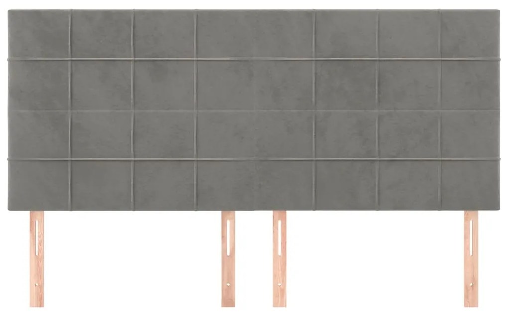vidaXL Κεφαλάρι Ανοιχτό Γκρι 180x5x118/128 εκ. Βελούδο