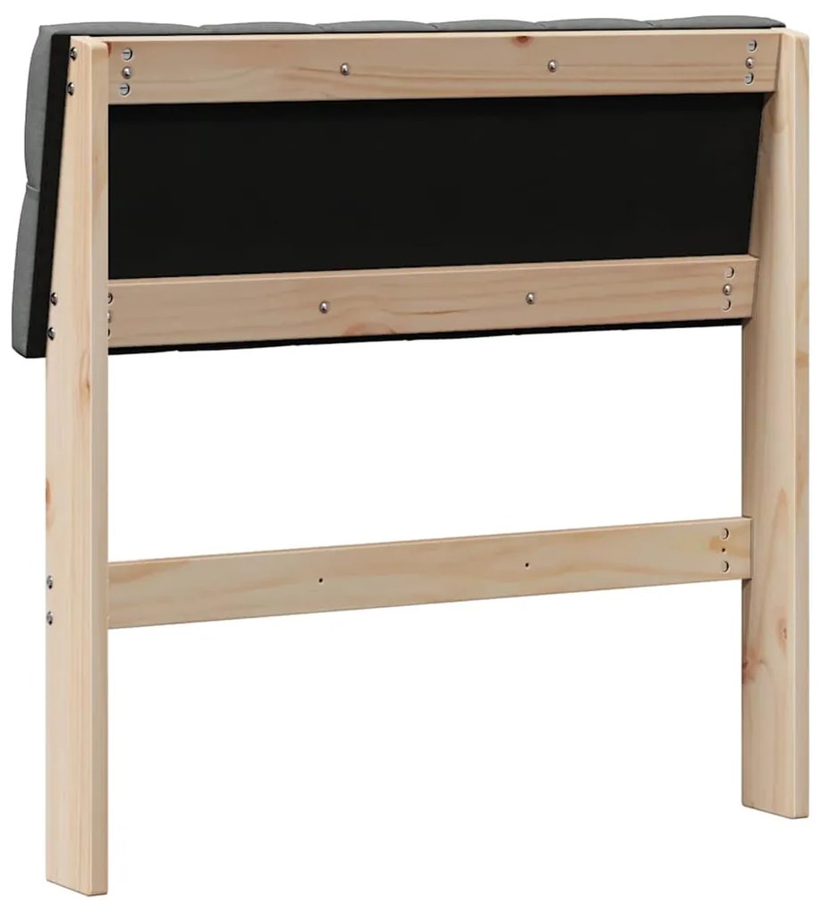 vidaXL Ταπετσαρισμένο κεφαλάρι Σκούρο Γκρι 80 cm Στερεά ξυλεία πεύκου