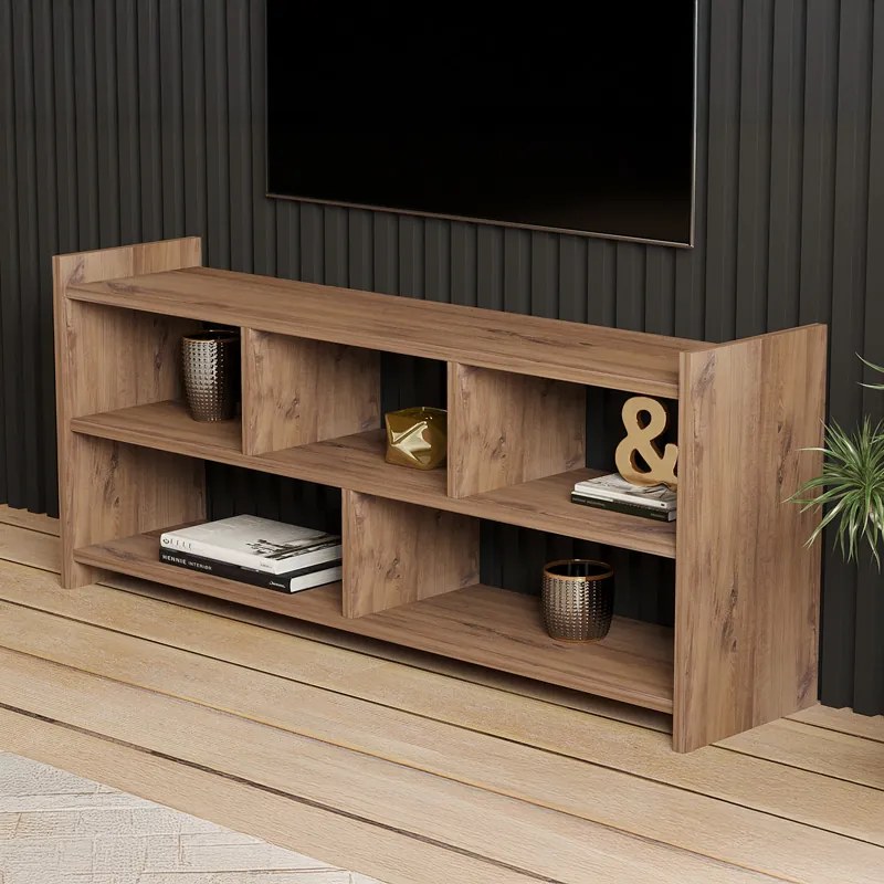 Έπιπλο τηλεόρασης Kapri pakoworld σε sonoma απόχρωση 120x28x55εκ (1 τεμάχια)