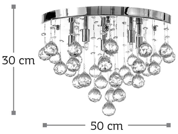 InLight Φωτιστικό οροφής από χρώμιο μέταλλο και διάφανα κρύσταλλα (5292-Α)