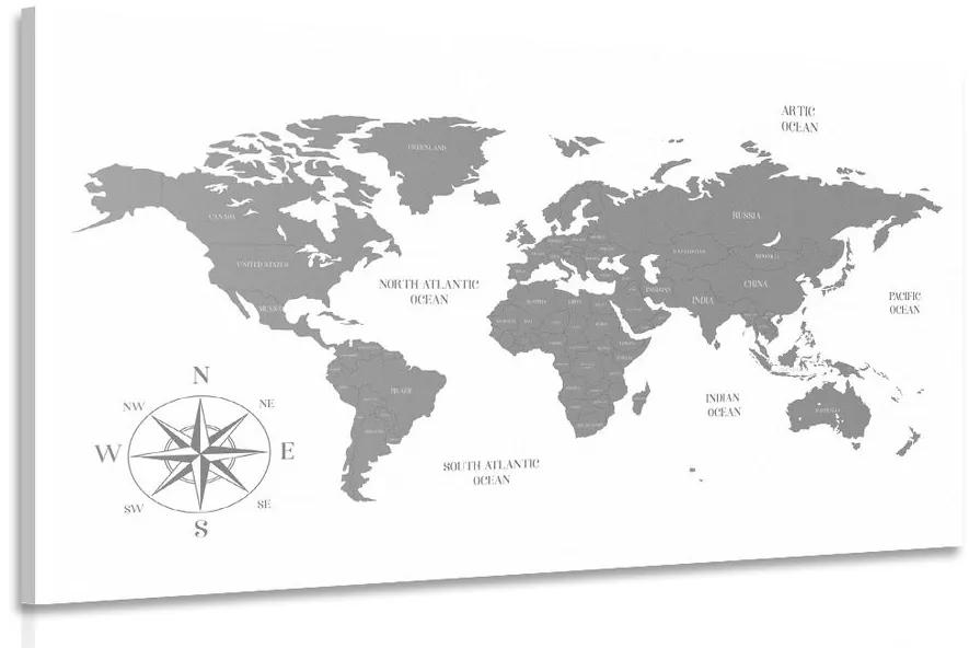 Εικόνα αξιοπρεπούς χάρτη σε γκρι σχέδιο - 60x40