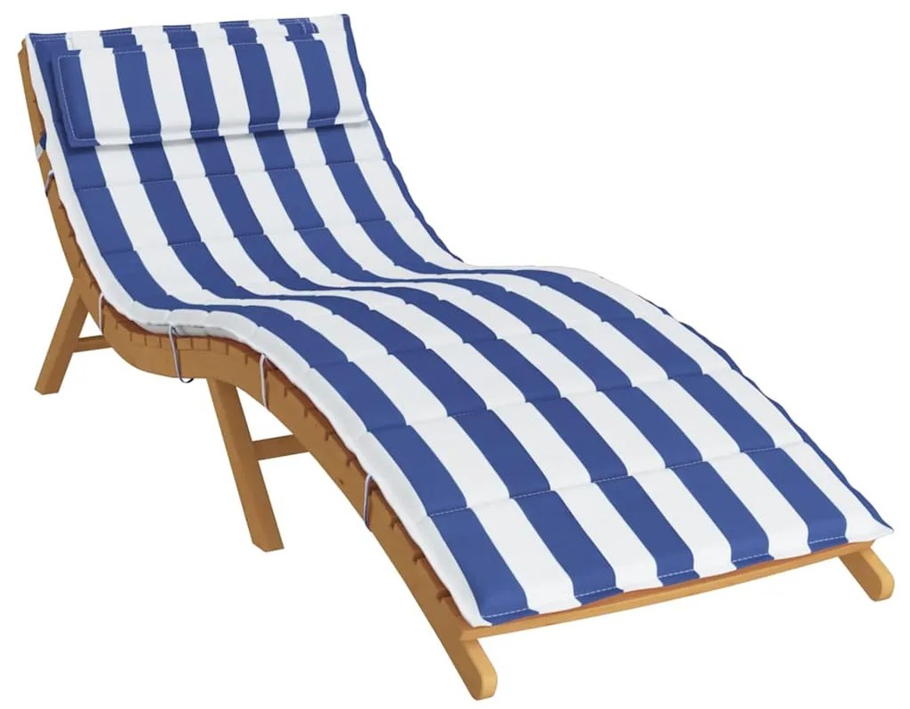 vidaXL Μαξιλάρι Ξαπλώστρας Μπλε&Λευκό Ριγέ 180x60x4 εκ. Ύφασμα Oxford