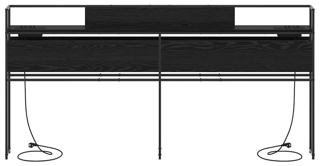 vidaXL Κεφαλάρι Αποθήκης με ράφι Μαύρη δρυς 180 cm Επεξεργασμένο ξύλο