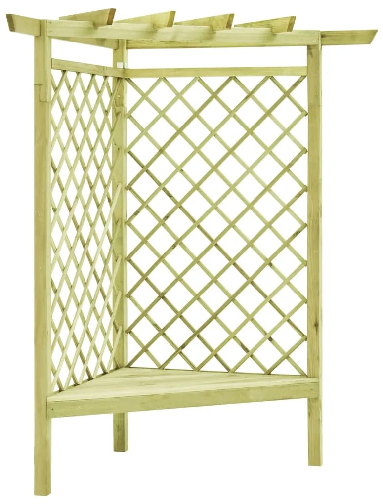 vidaXL Πέργκολα Γωνιακή με Κάθισμα 130x130x197 εκ. Εμποτ. Ξύλο Πεύκου