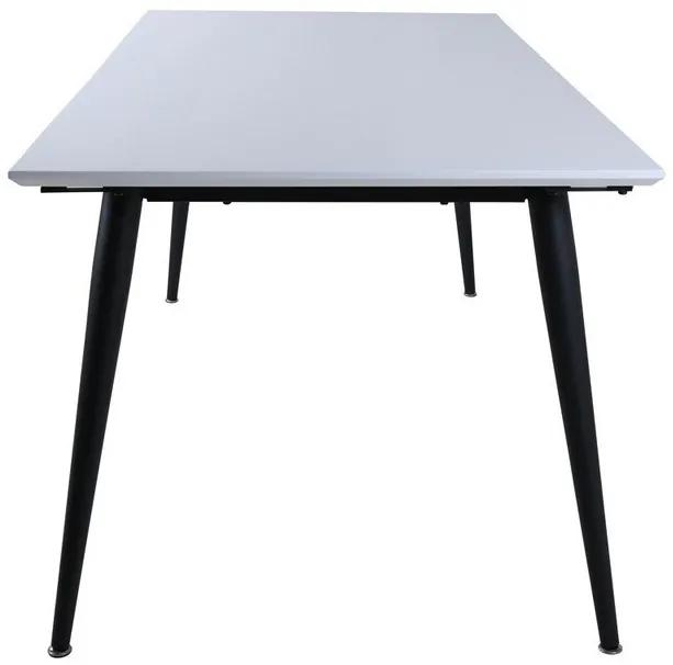 Τραπέζι Dallas 1718, Μαύρο, Άσπρο, 76x90x195cm, Επιμήκυνση, HPL, Ινοσανίδες μέσης πυκνότητας, Μέταλλο | Epipla1.gr
