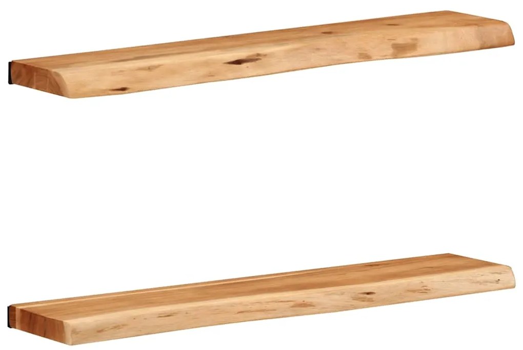 vidaXL Ράφια Τοίχου 2 τεμ. 80x20x3,5 εκ. από Μασίφ Ξύλο Ακακίας
