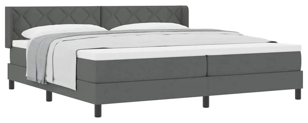 vidaXL Κρεβάτι box spring με στρώμα με στρώμα Σκούρο γκρι 200 x 200 cm