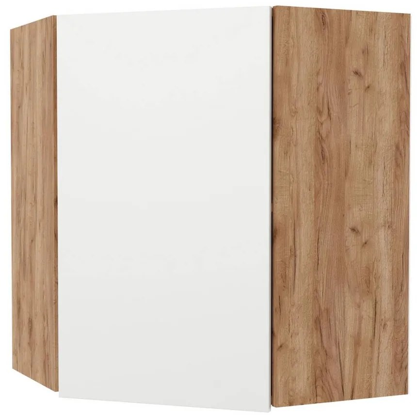 Επιτοίχιο γωνιακό ντουλάπι κουζίνας Soft Λευκό με βελανιδιά Διαστάσεις 60x60x72,8εκ - Μελαμίνη - SO-SVU60